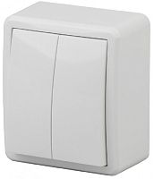 Выключатель накладной Эра Эксперт 2-кл. белый картинка